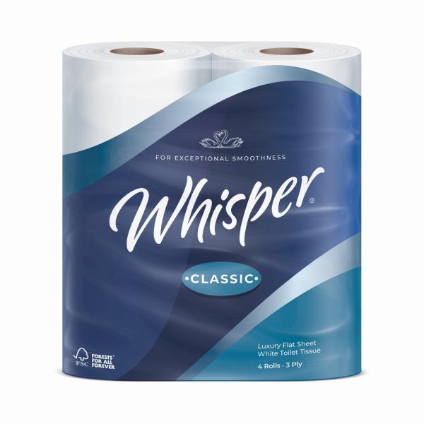 Whisper Classic Luxury 3ply Toilet Rolls